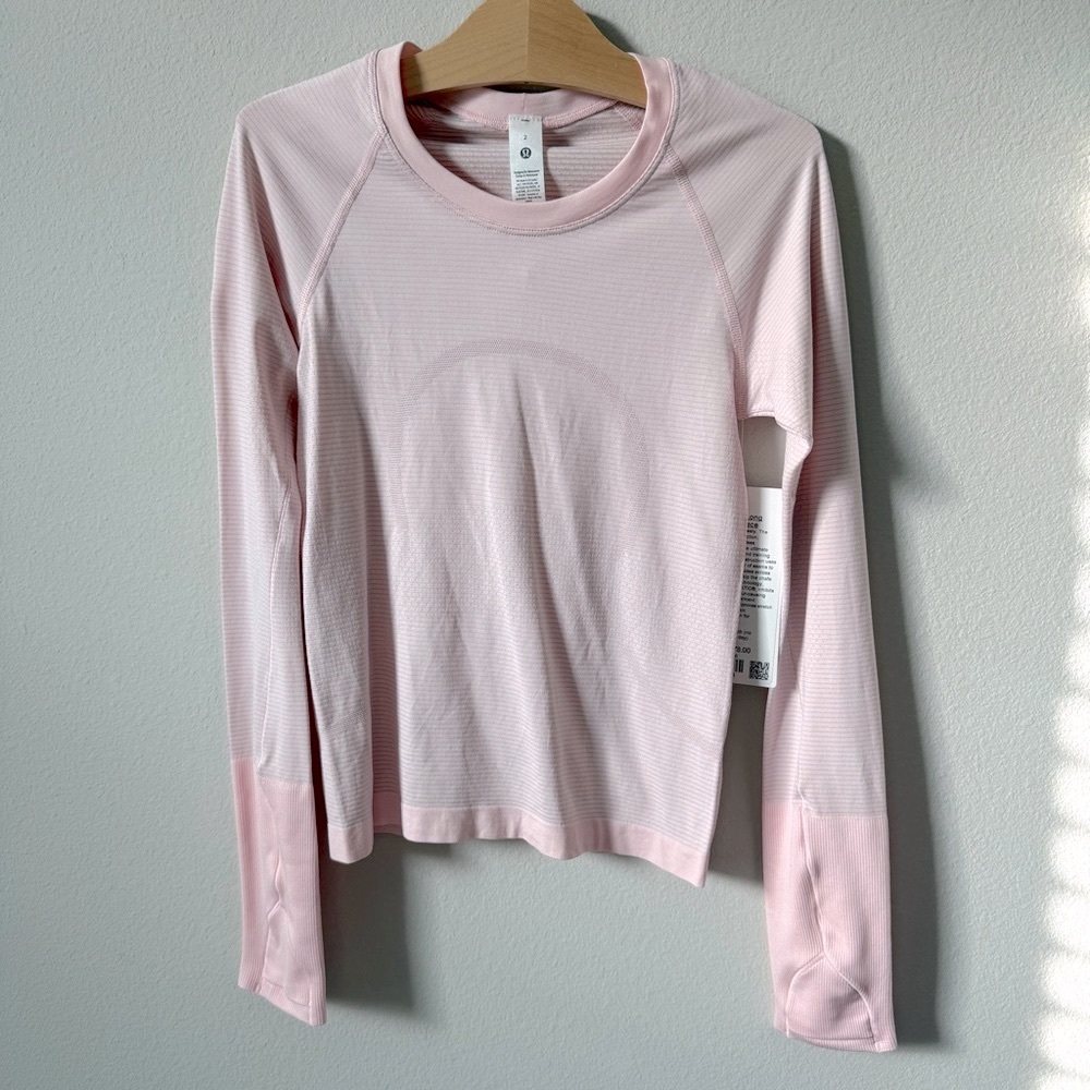 NWT Lululemon Swiftly Tech Long Sleeve Shirt 2.0 *Race Strawberry Milkshake Sz 2
